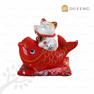 Maneki Neko with Lucky Fish