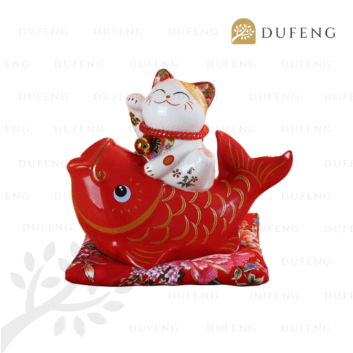 Maneki Neko with Lucky Fish