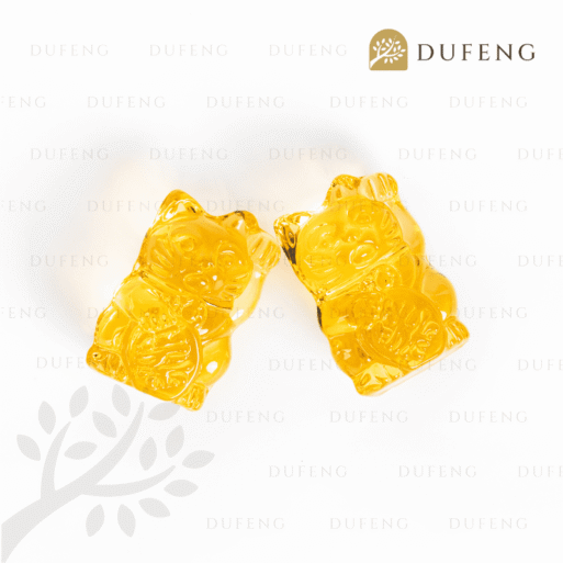 Yellow Crystal Lucky Cat