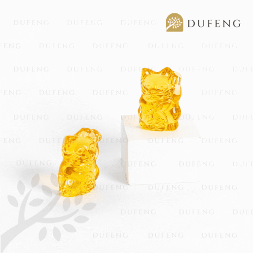 Yellow Crystal Lucky Cat