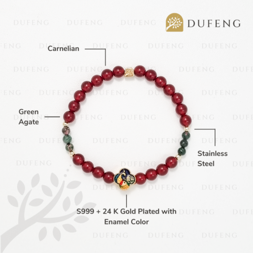 Lucky Fu Koi Carnelian Bracelet