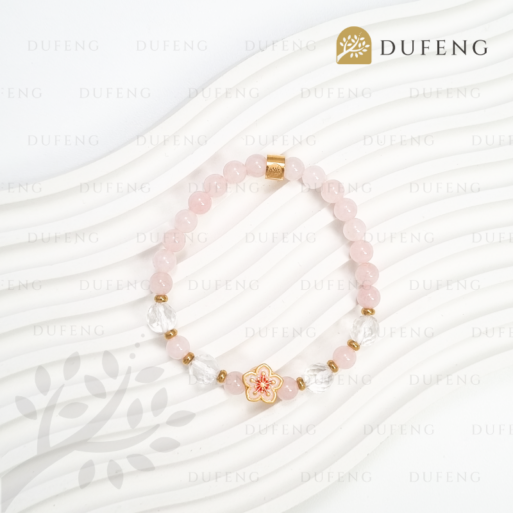 Sakura Cherry Blossom Rose Quartz Bracelet