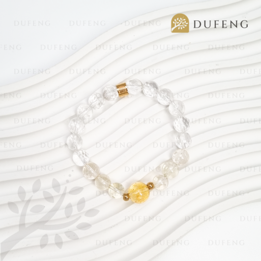 Dufeng – Golden Clarity Quartz Crystal Bracelet