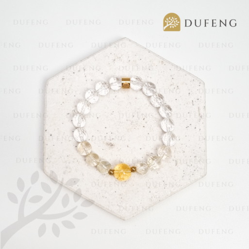 Dufeng – Golden Clarity Quartz Crystal Bracelet