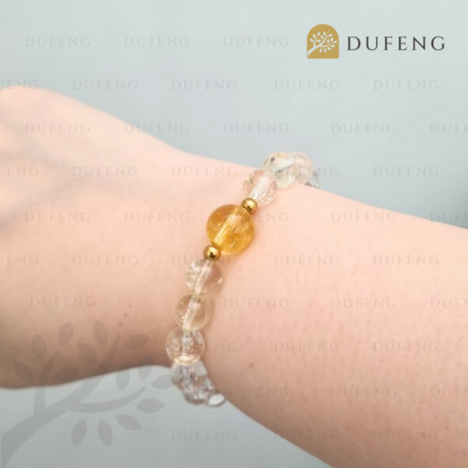 Dufeng – Golden Clarity Quartz Crystal Bracelet