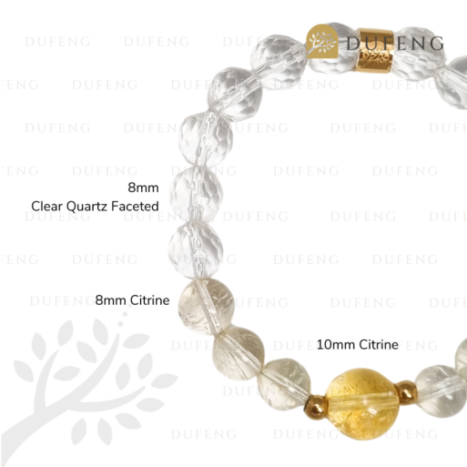 Dufeng – Golden Clarity Quartz Crystal Bracelet