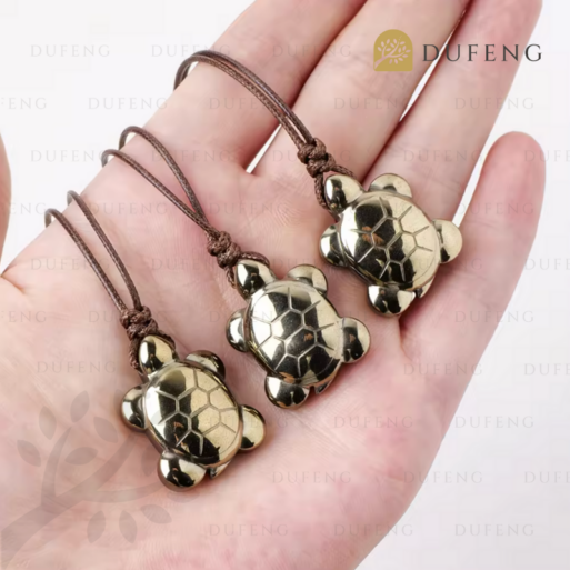 Dufeng – Chalcopyrite Turtle Necklace