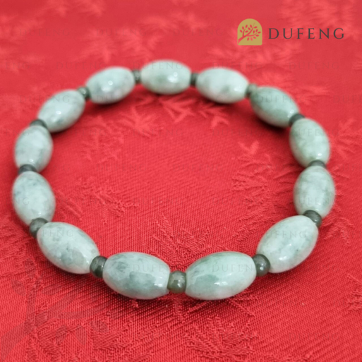 Dufeng – Lucky Jadeite Jade Barrel Bracelet