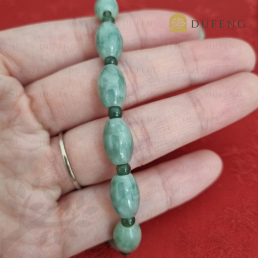 Dufeng – Lucky Jadeite Jade Barrel Bracelet