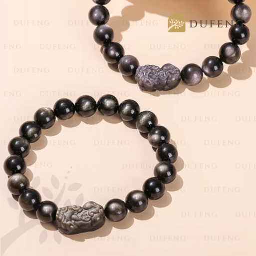 Dufeng – Lucky Golden Obsidian Pixiu Bracelet