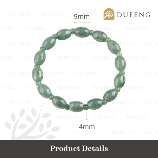 Dufeng – Lucky Jadeite Jade Barrel Bracelet
