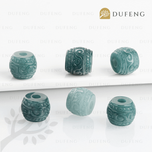 Dufeng – Lucky Barrel Blue Water Jade Necklace