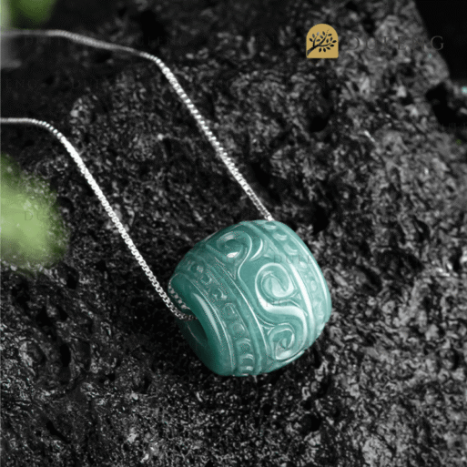 Dufeng – Lucky Barrel Blue Water Jade Necklace